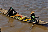 Inle Lake Myanmar. All the buildings are constructed on piles. Residents travel around by canoe, but there are also bamboo walkways and bridges over the canals, monasteries and stupas. 